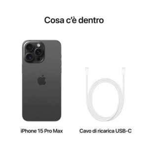 Apple iPhone 15 Pro Max Titanio Nero cosa c'è dentro