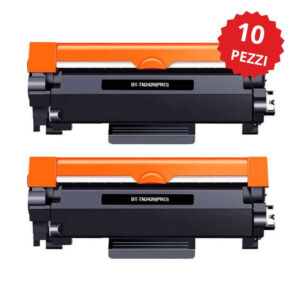 Toner Comp. con Brother TN2420 3K - Con Chip Confezione da 10 Toner